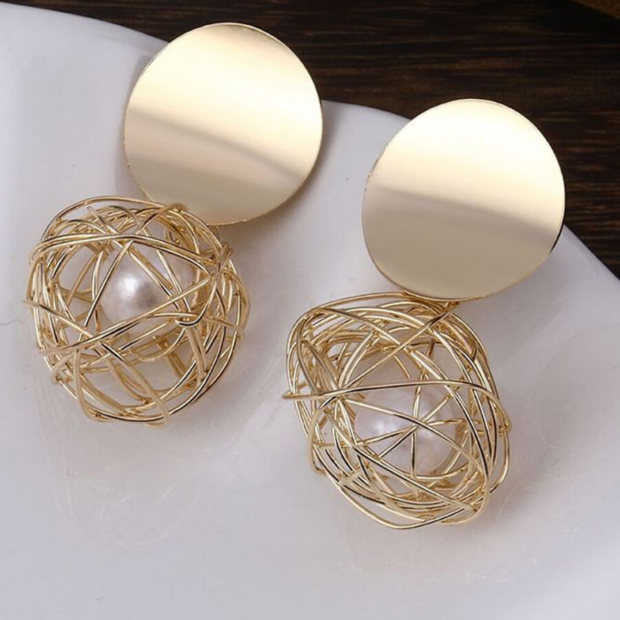 Korean Gold Web Earring